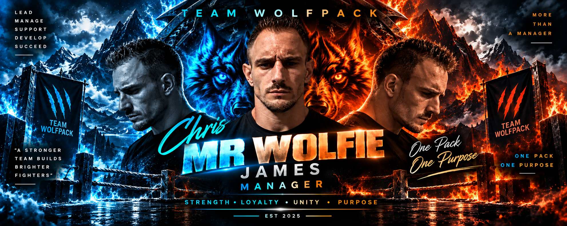 Mr Wolfie Team Wolfpack manager profile banner